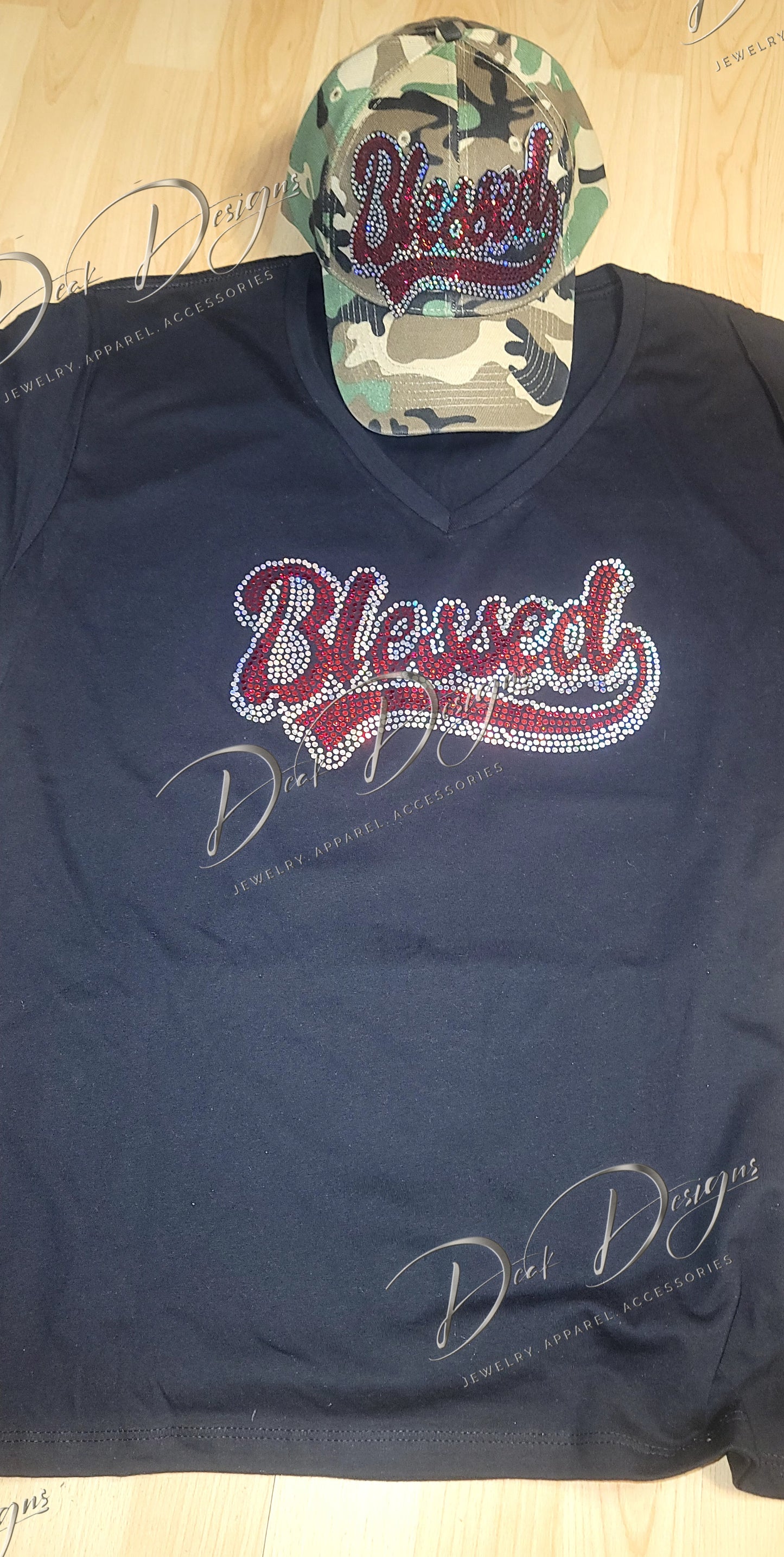 Blessed Tshirt (Red and Silver)