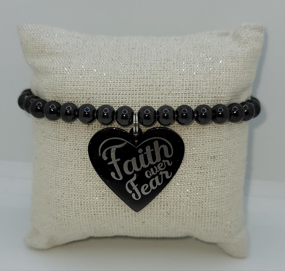 Faith over Fear beaded bracelet