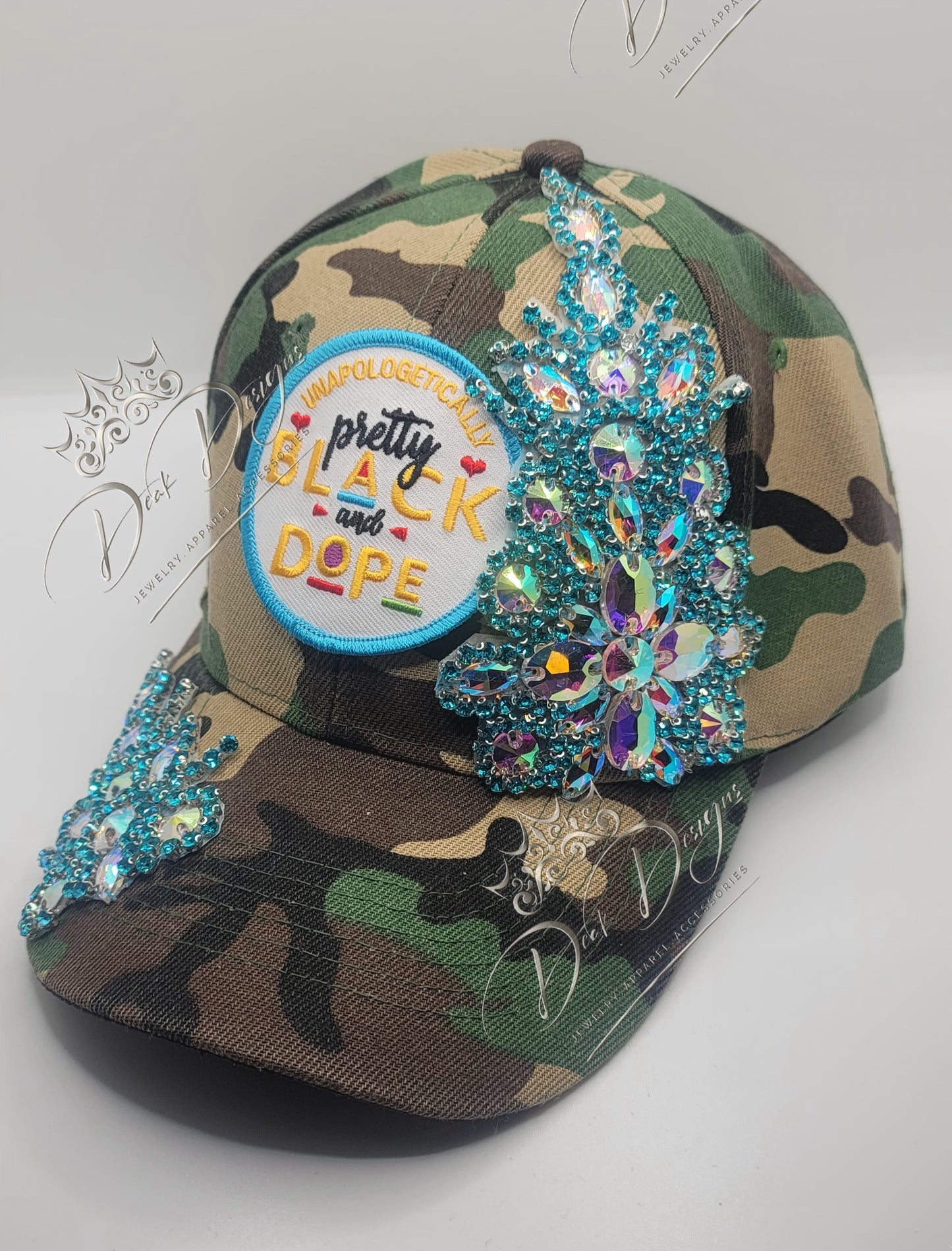 Unapologetically Pretty Black and Dope Cap (with bling)