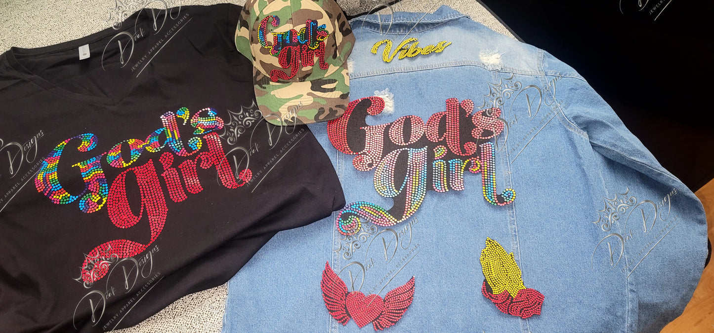 God's Girl Tshirt (Rainbow Red)