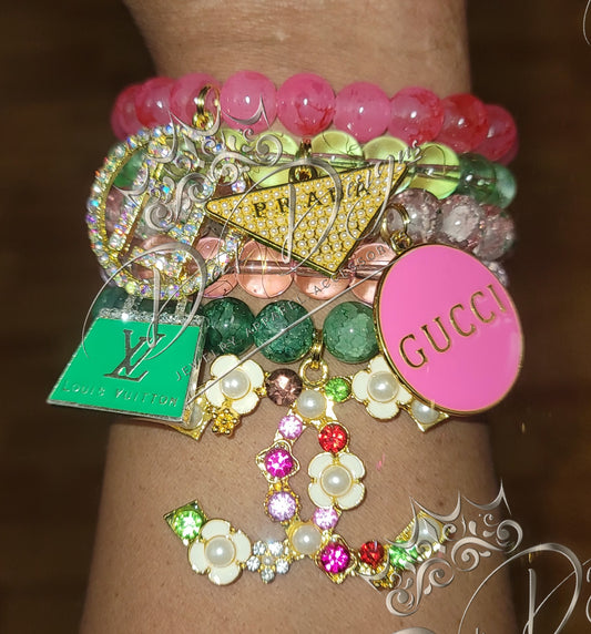 Pink and Green Stack (Gold)