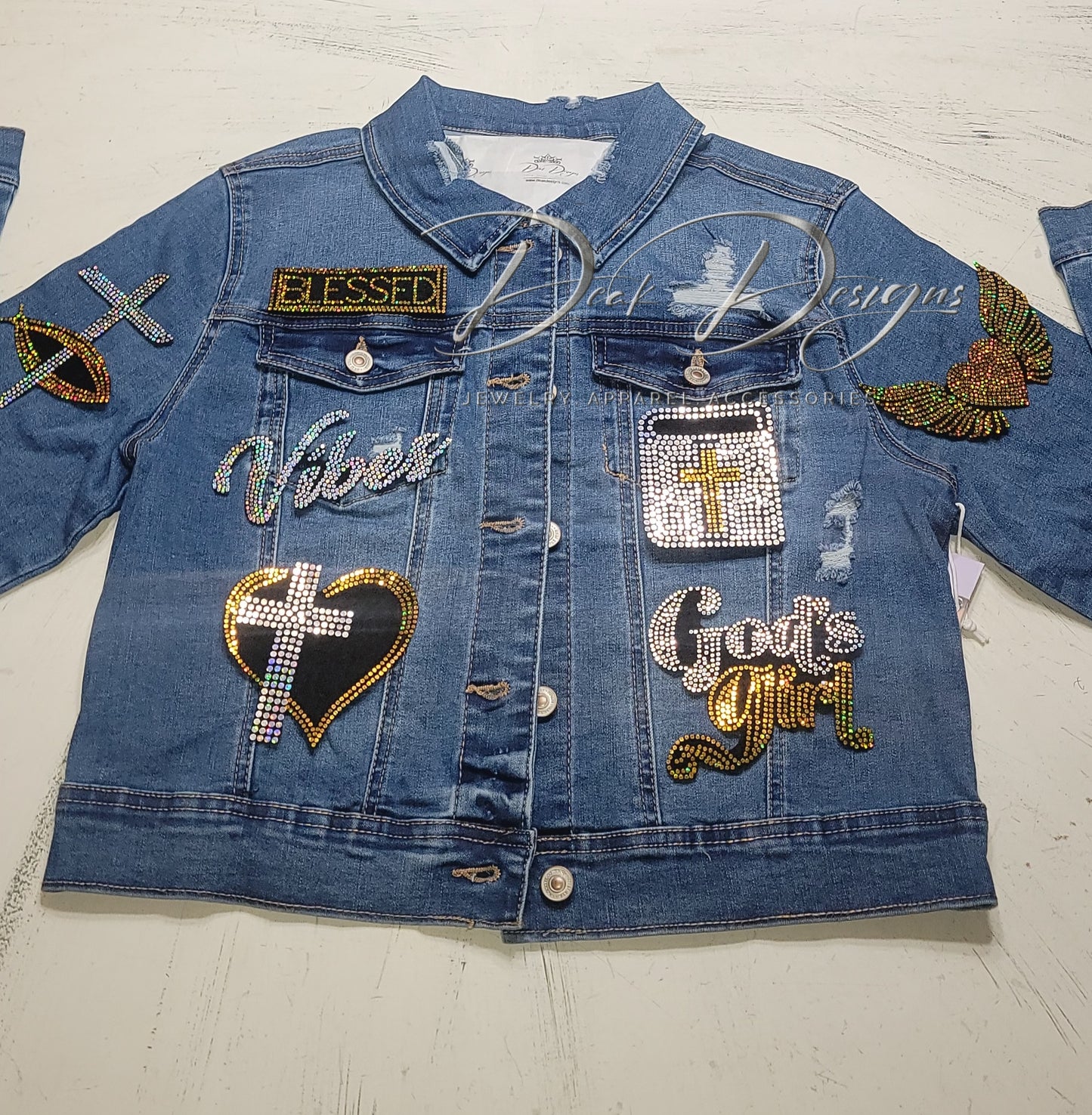 God's Girl Denim Jacket (Silver and Gold)
