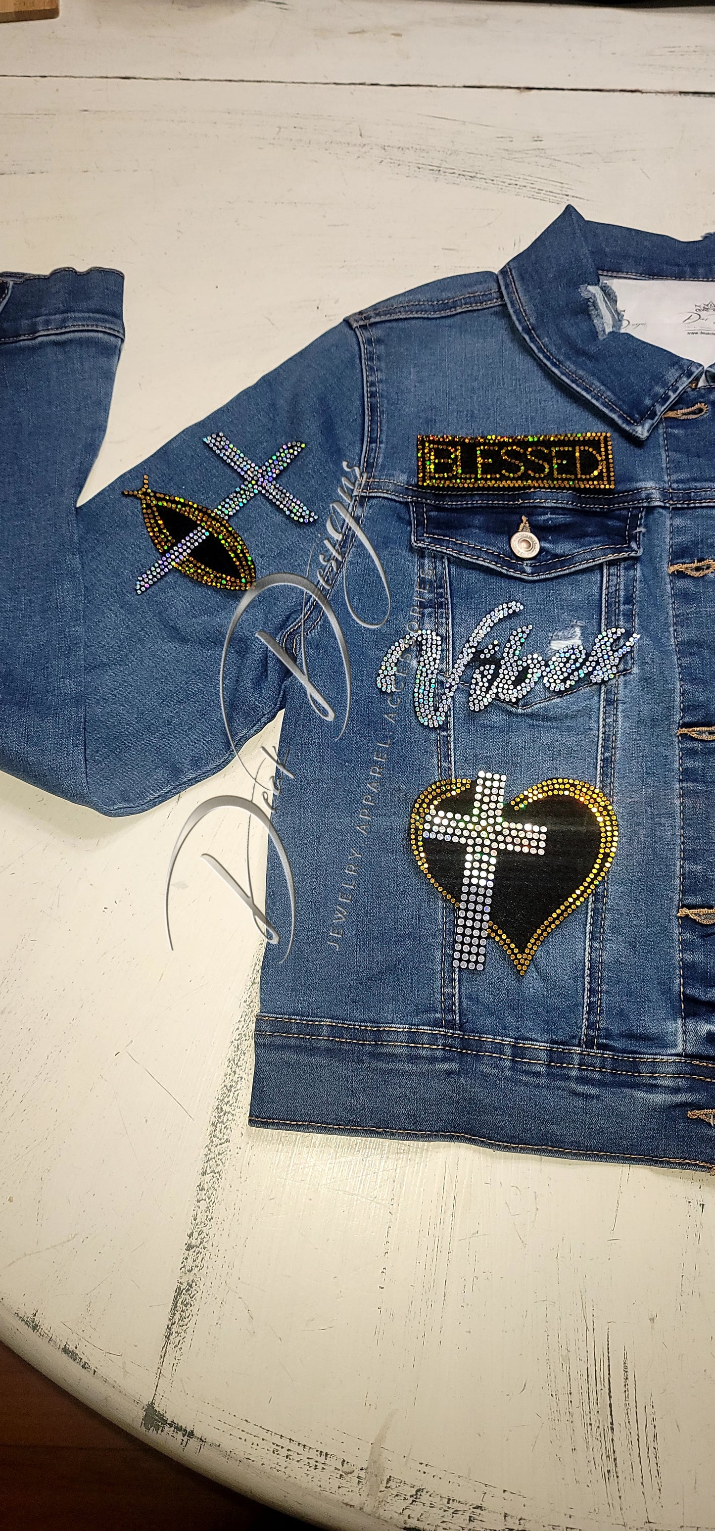 God's Girl Denim Jacket (Silver and Gold)