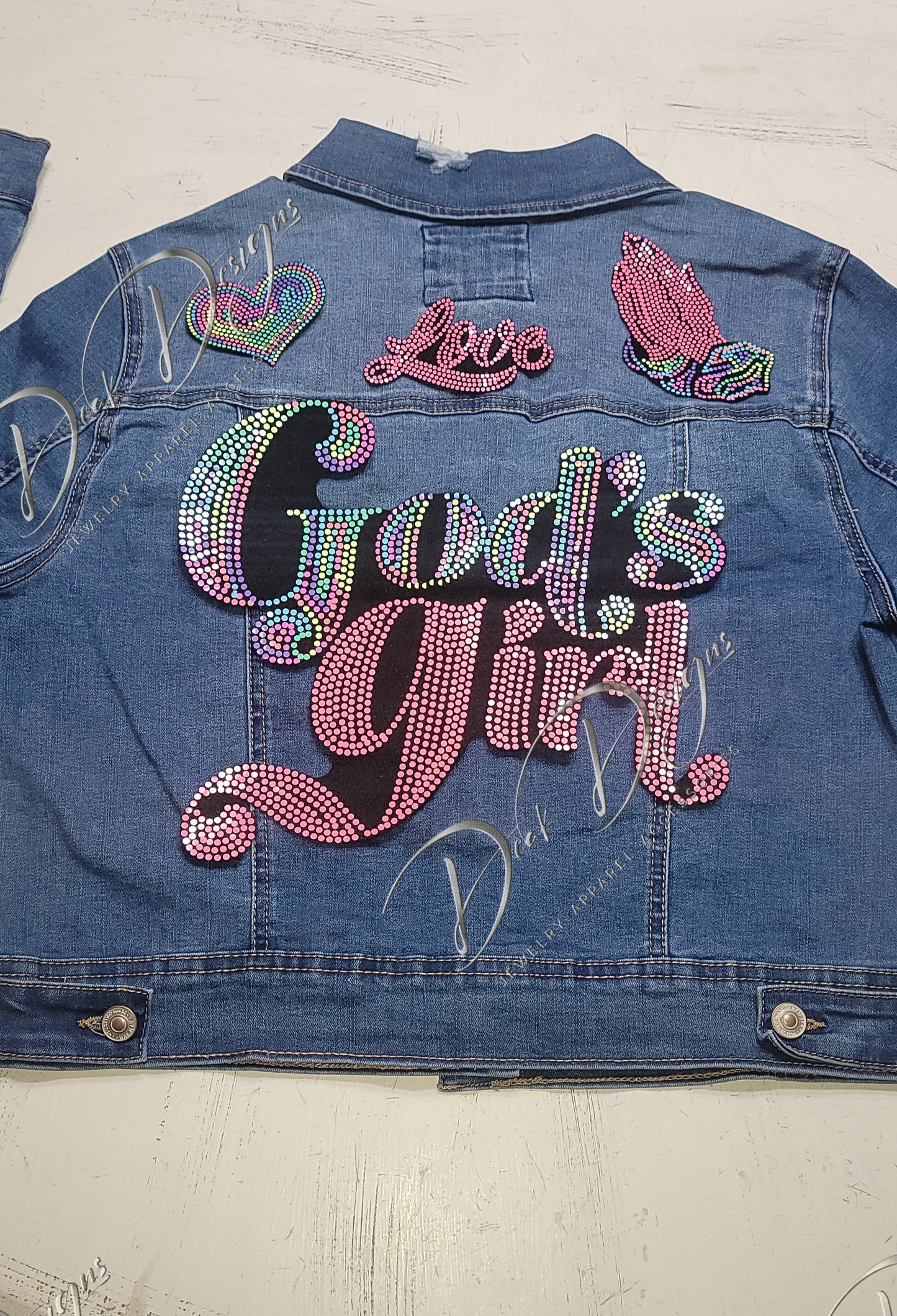 God's Girl Denim Jacket (Pink Rainbow)