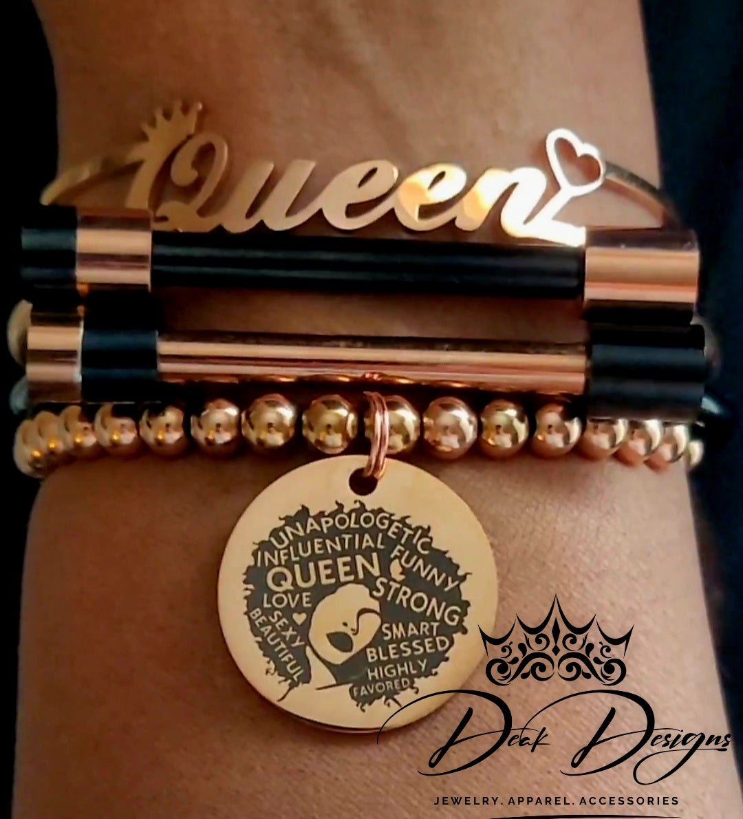 Queen Stack Rose Gold and Black