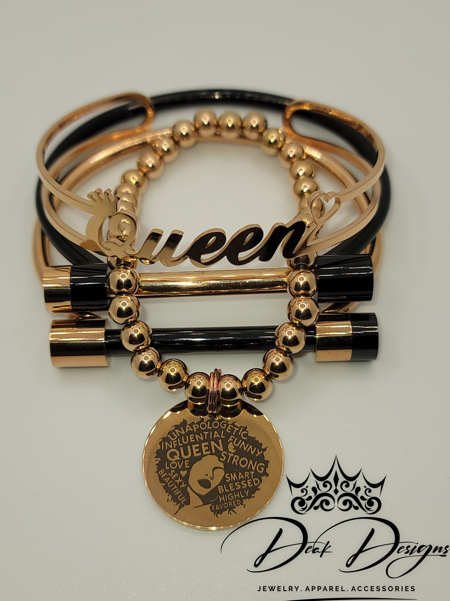 Queen Stack Rose Gold and Black