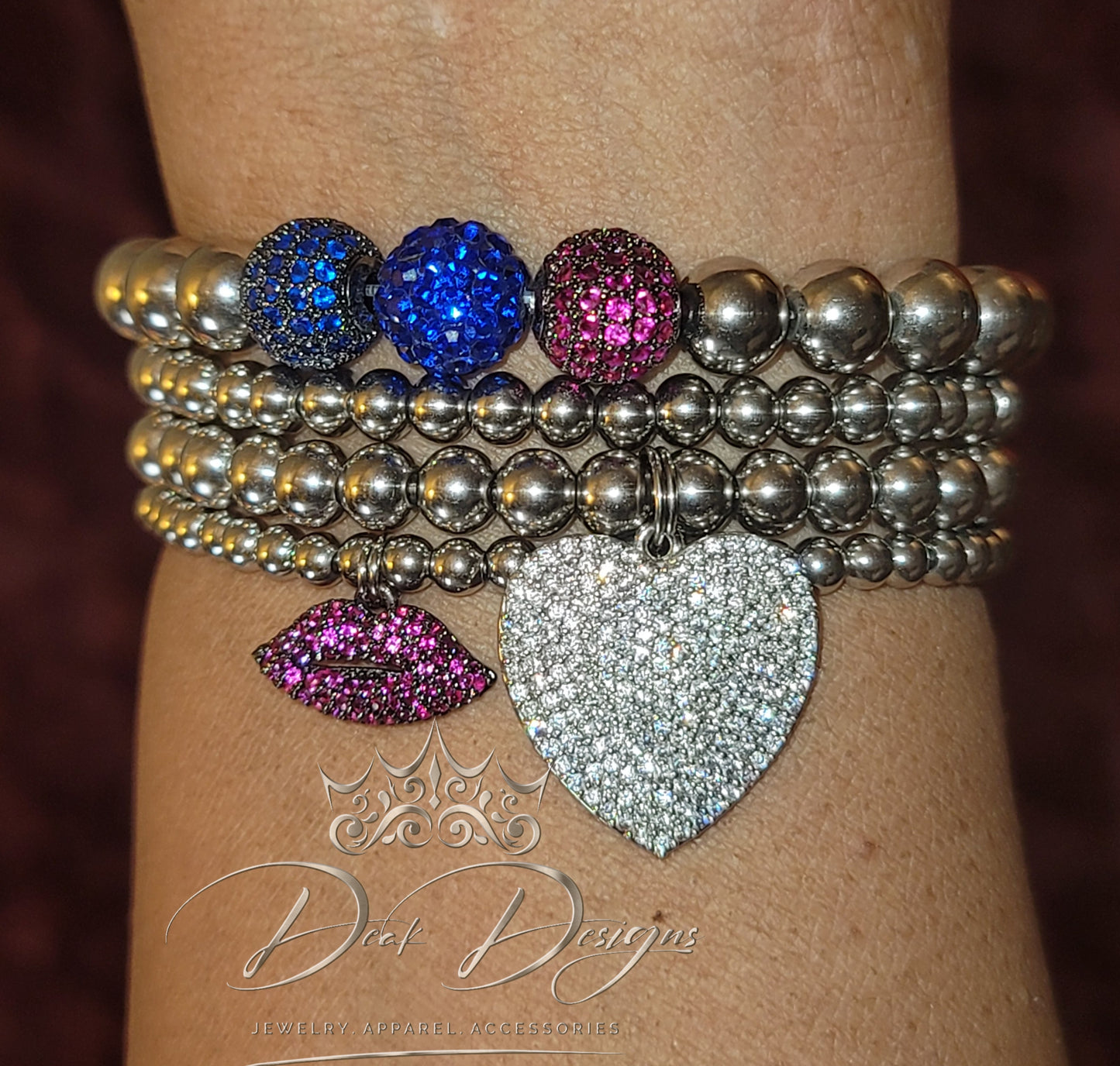 Hugs and Kisses (Fuschia and Blue)