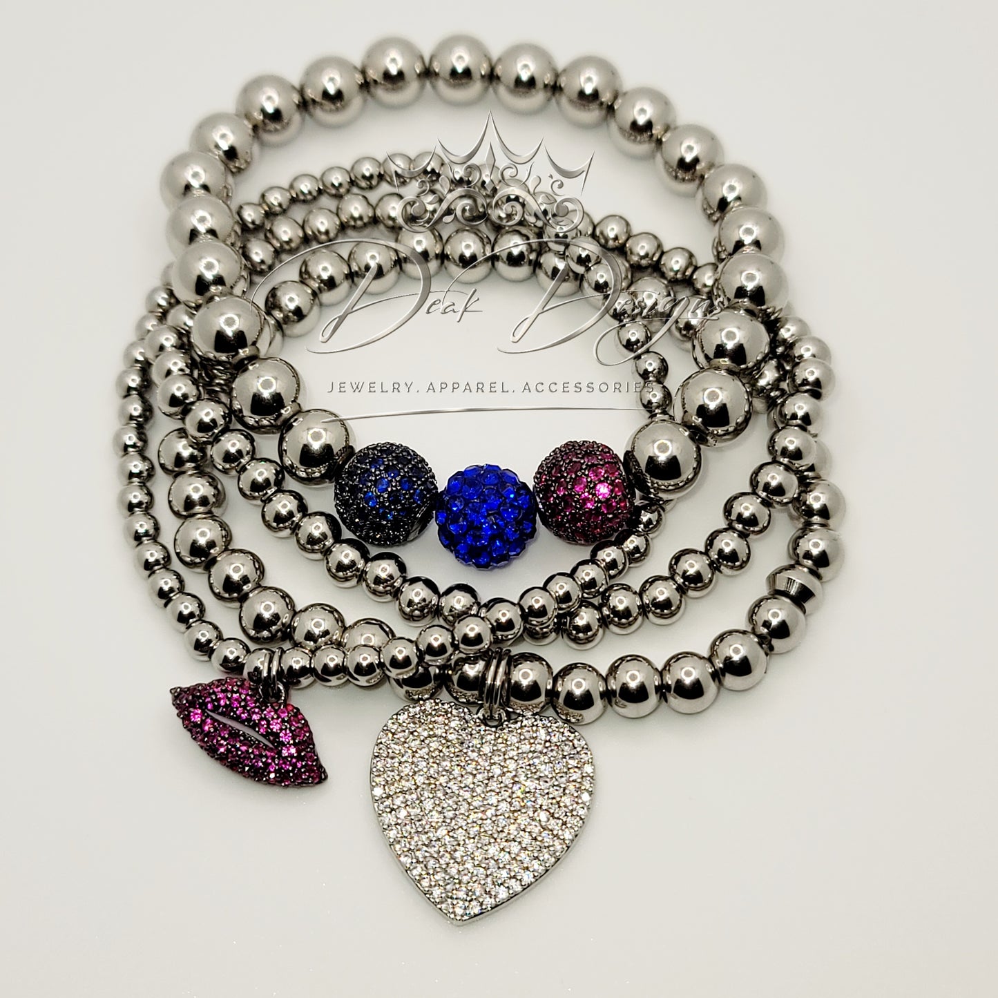 Hugs and Kisses (Fuschia and Blue)